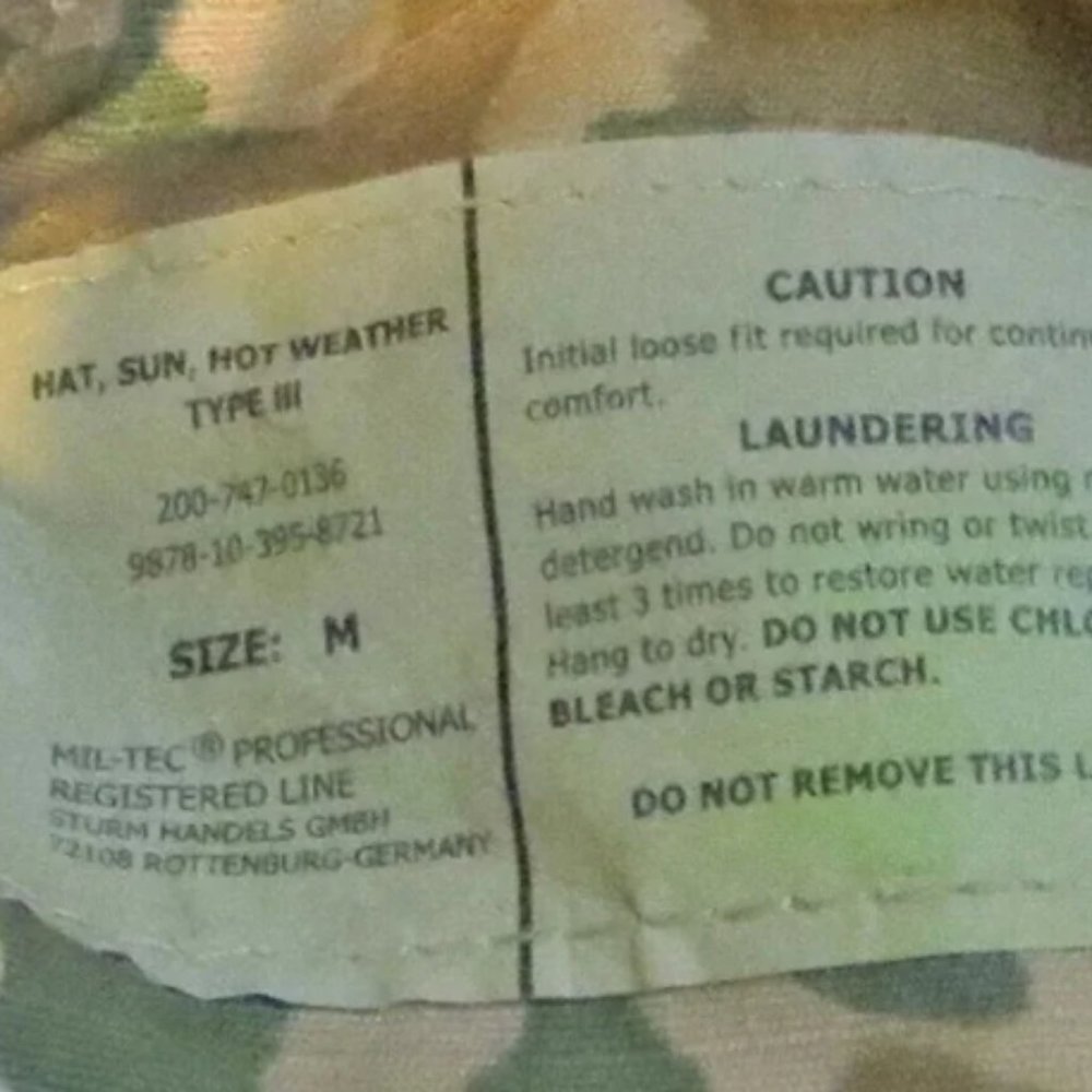 Mil Tec By Sturm Military Grade Camo Hat Loop Band On Crown Drawstring Close Med - Picture 3 of 4